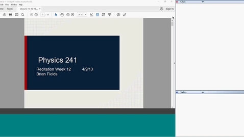 Thumbnail for entry Physics 241 Recitation 12 2018-07-18