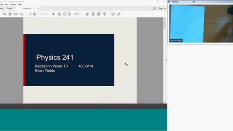 Thumbnail for entry Physics 241 Recitation 11 2018-07-16