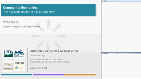 Thumbnail for USDA RD Training Series - Webinar #3  Community Economics