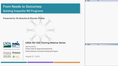 Thumbnail for USDA RD Training Series-Webinar # 6 - From Needs to Outcomes
