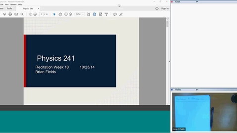 Thumbnail for entry Physics 241 Recitation 9 2018-07-09