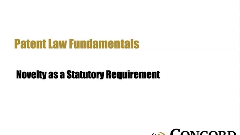 Thumbnail for Novelty as a Statutory Requirement