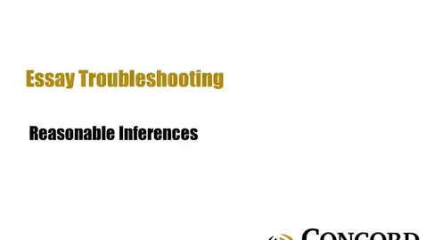 Thumbnail for Essay Troubleshooting Reasonable Inferences