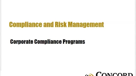 Thumbnail for Corporate Compliance Programs