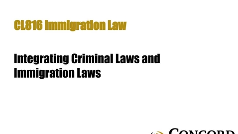 Thumbnail for Integrating Criminal Law with Immigration Law