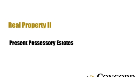 Thumbnail for Present Possessory Estates