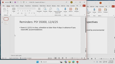 Thumbnail for Fall 2025 - PSY350 - William (12:00)