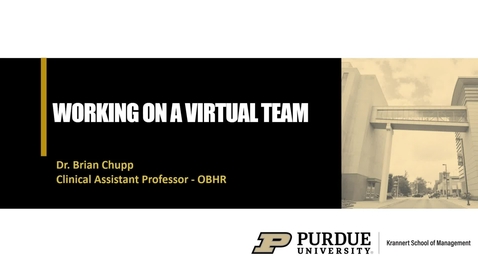 Thumbnail for MGMT 690 - Management Practicum - Brian Chupp - Working on a Virtual Team