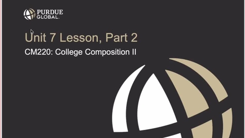 Thumbnail for CM220 Unit 7 Part 2
