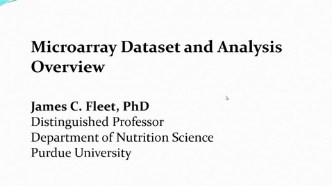 Thumbnail for Affy dataset overview for the Microarray exercise