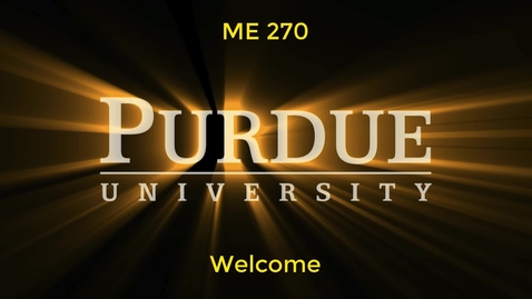 Thumbnail for ME270 - Welcome