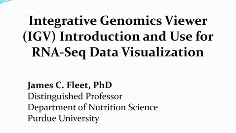 Thumbnail for entry An introduction to IGV and its use for visualizaing RNA-seq data