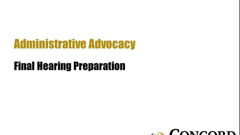 Thumbnail for Final Hearing Preparation