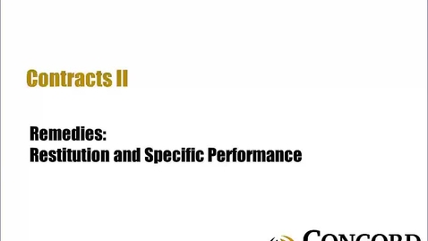 Thumbnail for Restitution and Specific Performance