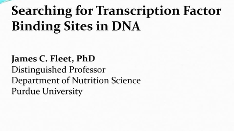 Thumbnail for entry Transcription Factor Binding Site Prediction in DNA