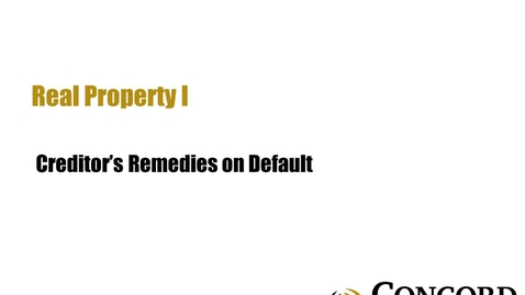 Thumbnail for Creditors Remedies on Default