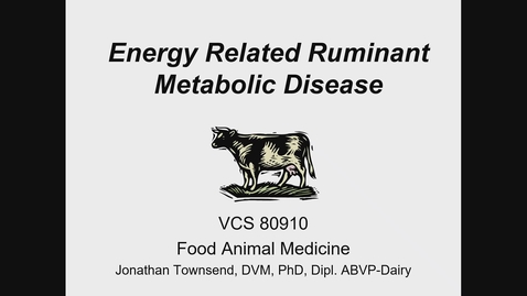 Thumbnail for entry Fall 2020 - VCS80910 - J. Townsend - Energy Related Metabolic Disease