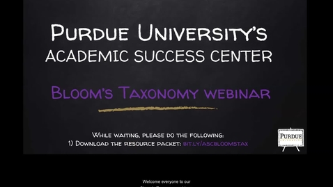Thumbnail for ASC Bloom's Taxonomy Webinar