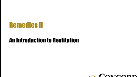Thumbnail for CL772_Video_Module 7 intro to restitution revised