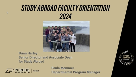 Thumbnail for entry Spring 2024 - Study Abroad Faculty Orientation - Memmer (3:30)