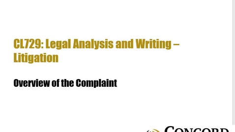 Thumbnail for Overview of the Complaint