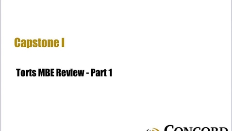 Thumbnail for Torts MBE Review - Part 1