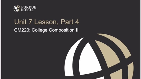 Thumbnail for CM220 Unit 7 Part 4