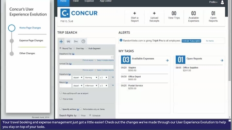 Thumbnail for entry Concur Travel &amp; Expense 2015 User Interface Update
