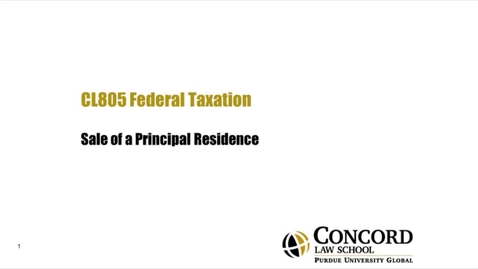 Thumbnail for Sale of a Principal Residence