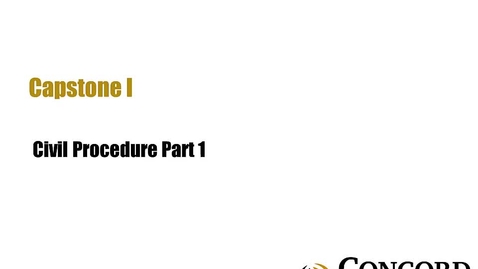 Thumbnail for Civil Procedure Part 1