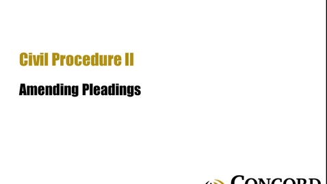 Thumbnail for Amendments to Pleadings