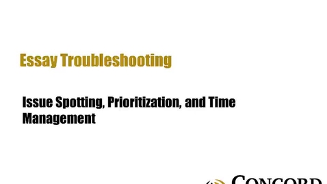 Thumbnail for Essay Troubleshooting Series Issue Spotting