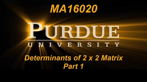 Thumbnail for entry Determinants of 2 x 2 Matrix Part 1