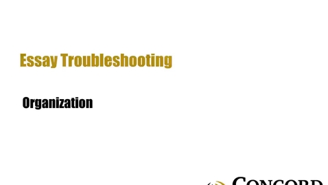 Thumbnail for Essay Troubleshooting Organization