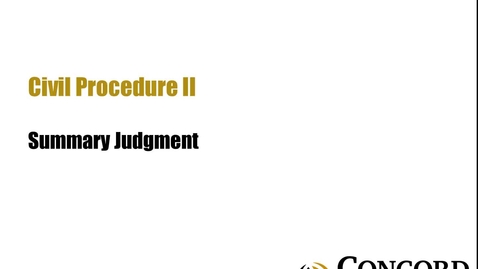 Thumbnail for Summary Judgment