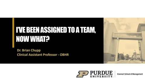 Thumbnail for MGMT 690 - Management Practicum - Brian Chupp - I've Been Assigned to a Team, Now What