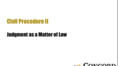 Thumbnail for Judgment as a Matter of Law