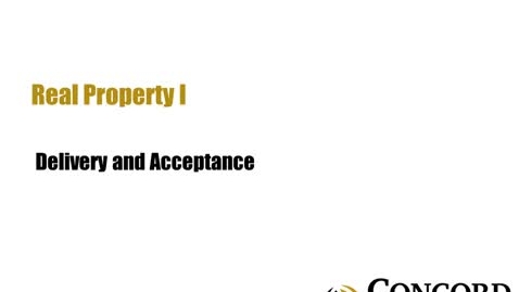 Thumbnail for Delivery and Acceptance
