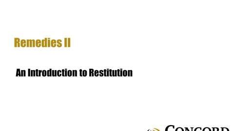 Thumbnail for An Introduction to Restitution