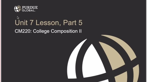 Thumbnail for CM220 Unit 7 Part 5