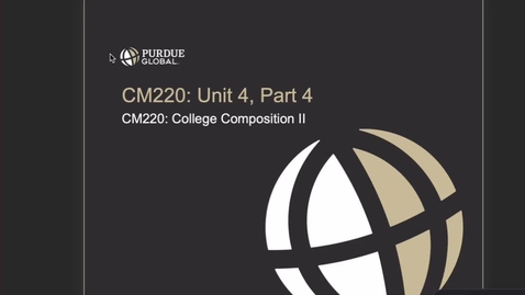 Thumbnail for CM220  Unit 4 Part 4