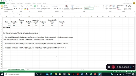 Thumbnail for entry Calculating the Percentage of Change in Excel