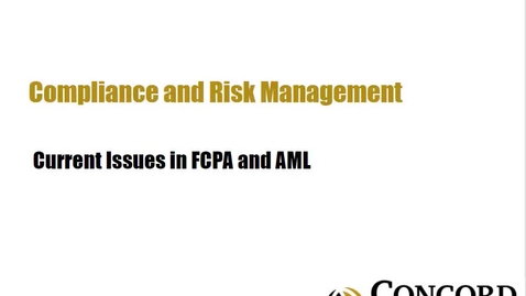 Thumbnail for Current Issues in FCPA and AML
