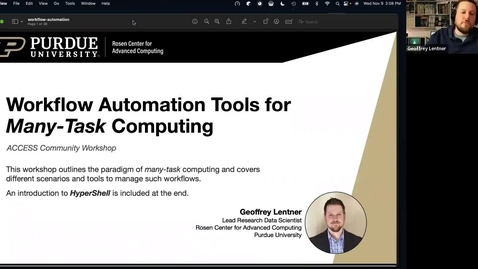 Thumbnail for entry Fall 2022 Workflow Automation for Many Task Computing
