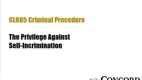 Thumbnail for The Privilege Against Self-incrimination