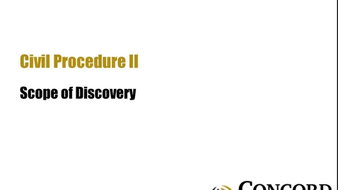 Thumbnail for Scope of Discovery