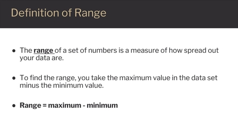 Thumbnail for The Range of a Set of Numbers