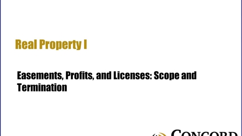 Thumbnail for Easements Profits  and Licenses  Scope and Termination
