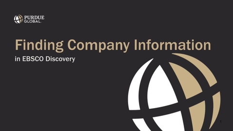 Thumbnail for Finding Company Information in EBSCO Discovery