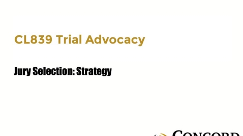 Thumbnail for Jury Selection - Strategy